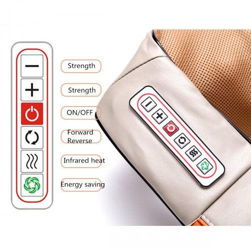 U-Shape Massage Pillow Heated Electric Kneading Massager for Neck Back Shoulders - Toytexx
