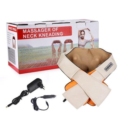 U-Shape Massage Pillow Heated Electric Kneading Massager for Neck Back Shoulders - Toytexx
