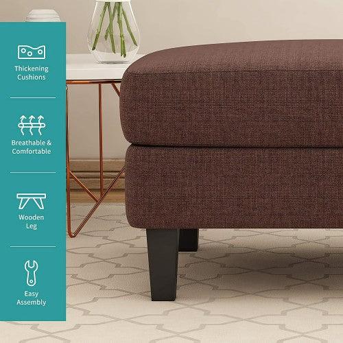 MECOR Ottoman Footrest, 30 x 24 x 18 Inches, Fabric Bench Couch Furniture, Wooden Legs, Rectangular Ottoman Footstool for Living Room, Entryway, Bedroom, Contemporary - Toytexx