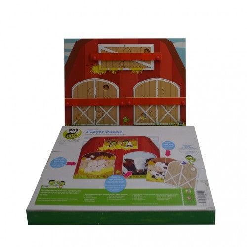PBS 3-Layer Puzzle Playset Explore the Barn - Toytexx