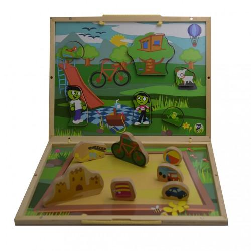 PBS Take Along Puzzle Playset Explore the playground,Pack of 1 - Toytexx