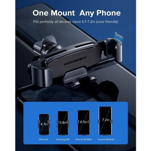 INIU Air Vent Car Phone Holder, 360° Phone Mount with Gravity Auto Lock ; Release for Smartphones - Toytexx