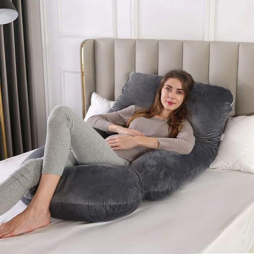 J-Shaped Pregnancy Pillow for Sleeping, Adjustable Maternity Full Body Pillow for Pregnant Women with Washable Cover - Toytexx