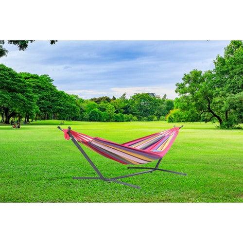 MSW Furniture High Quality Hammock with Space Saving Steel Stand Includes Portable Carrying Case - Toytexx