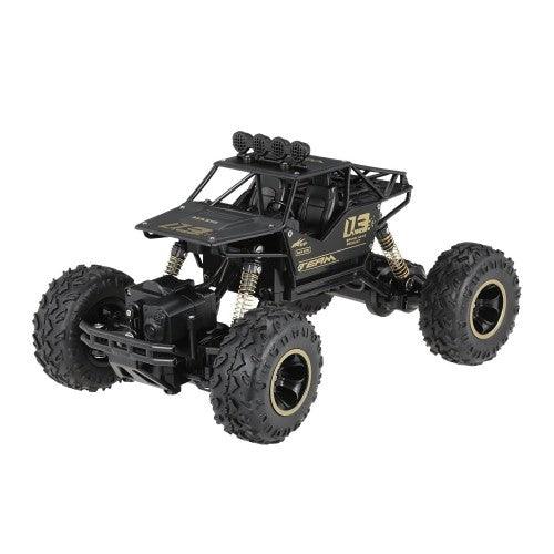 1:16 2.4G RC Rock Crawler Alloy Metal Car 4WD All Terrain High Speed (Black) - Toytexx