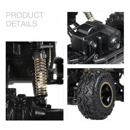 1:16 2.4G RC Rock Crawler Alloy Metal Car 4WD All Terrain High Speed (Black) - Toytexx