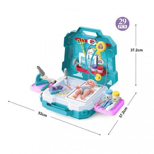 Kids 29PCS My Clinic Educational Toys Medical Clinic Doctor Play Set with Carrying Case - Toytexx