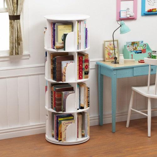 4 Tier 360° Rotating Stackable Shelves Bookshelf Organizer - Toytexx