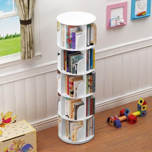 5 Tier 360° Rotating Stackable Shelves Bookshelf Organizer - Toytexx
