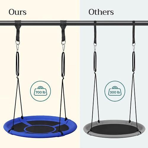 40 Inch Saucer Tree Swing 700 LBS Load Capacity, Textilene Fabric, Hanging Kit for Kids Outdoor Indoor - Toytexx