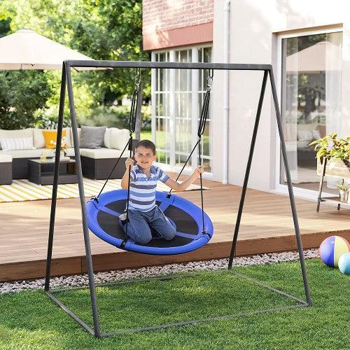 40 Inch Saucer Tree Swing 700 LBS Load Capacity, Textilene Fabric, Hanging Kit for Kids Outdoor Indoor - Toytexx