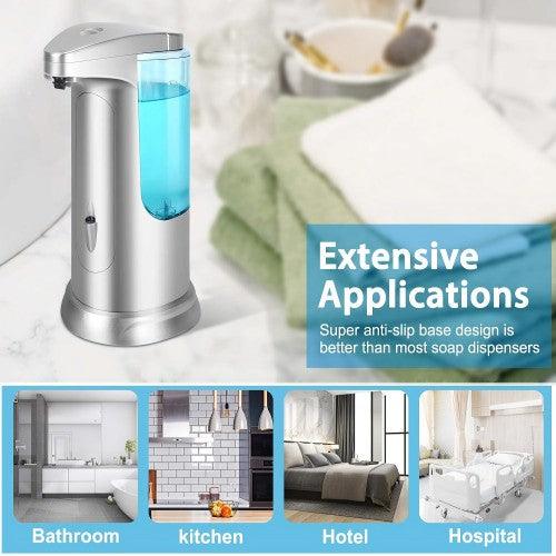 Automatic Soap Dispenser, 400ml Touchless Soap Dispenser with On/Off Switch, Adjustable, Infrared Motion Sensor for Home, Kitchen, Bathroom - Toytexx