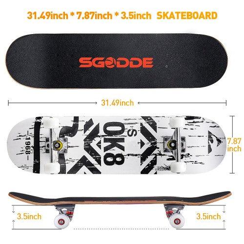 SGODDE 31 inch Skateboard for Beginners, 31