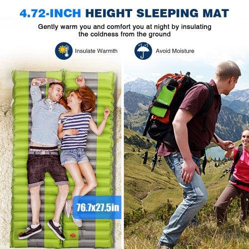 Lightweight Inflatable Sleeping Mat, Portable Compact Waterproof Pad for Camping, Hiking and Backpacking - 190 x 68 cm - Toytexx