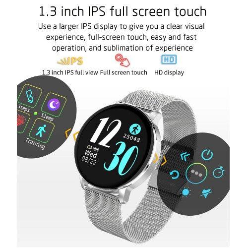 R5 Smartwatch, 1.3 inch Health and Fitness Smartwatch with Heart Rate Monitor, Blood Pressure Monitor for Android, iOS - Toytexx