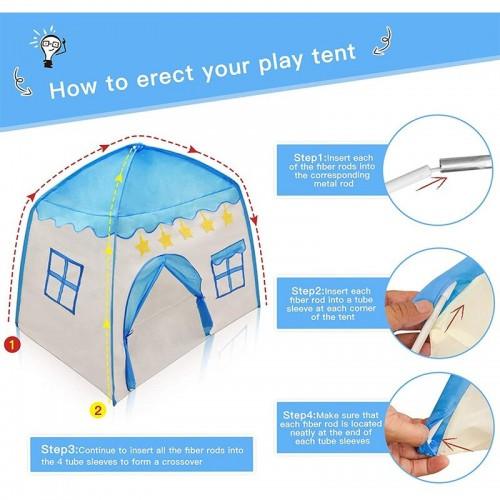 Kids Play Tent Castle Children Fairy Tale Indoor Outdoor Tent with Carrying Bag - Toytexx