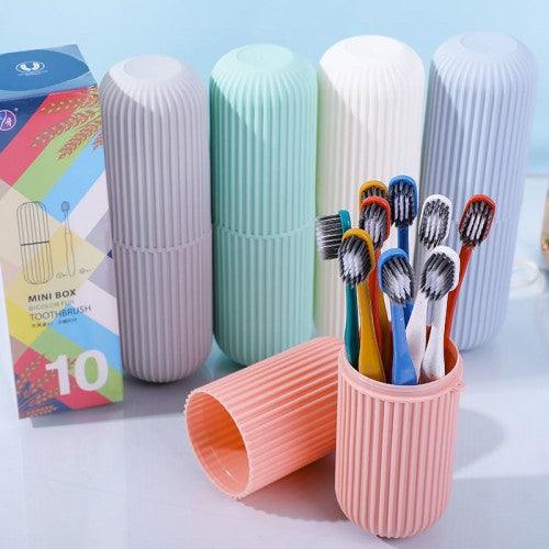 Portable Travel Toothbrush Set(10 pcs) with Carrying Case - Toytexx