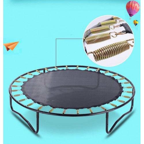 Toytexx Kids Outdoor Trampoline Set Including Jumping Sheet, Padded Net Posts, Safety Net and Edge Cover 100kg - Blue - Toytexx