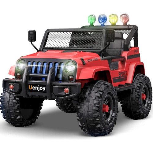 12V Electric Kids Ride On Jeep Street King Truck with Wheels Suspension - Toytexx