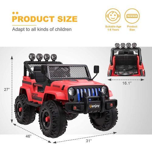 12V Electric Kids Ride On Jeep Street King Truck with Wheels Suspension - Toytexx