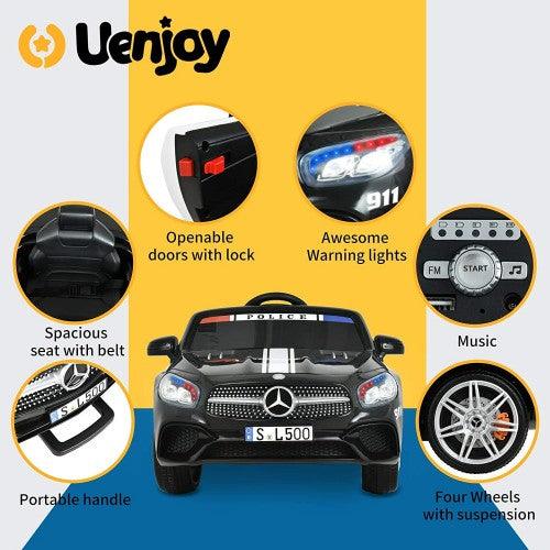 UENJOY 12V Mercedes-Benz SL500 Kids Ride On Car (Police Edition) - Toytexx
