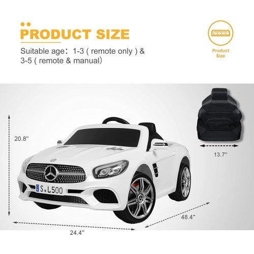 UENJOY 12V Mercedes-Benz SL500 Kids Ride On Car (White) - Toytexx