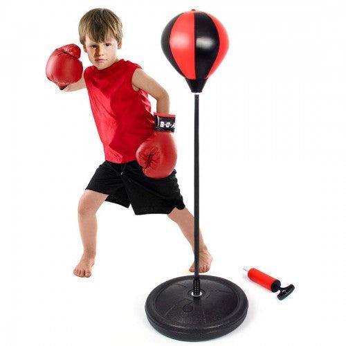 Outdoor Children Boxing Set , Punching Ball Bag with Gloves and Adjustable Stand - Toytexx