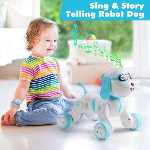 Smart Robotic Puppy  Dog Pets with LED Eyes, Interactive Walking Sing Telling  Story with Watch Remote - Toytexx